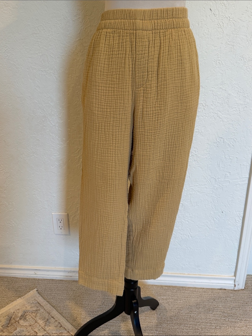 Madewell Gold Gauze lounge beach pants size XS cropped